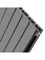 400 x 1190mm Anthracite Double Flat Panel Horizontal Radiator 