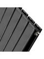 635 x 1190mm Black Double Flat Panel Horizontal Radiator 