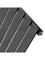 1780 x 280mm Black Single Flat Panel Vertical Radiator 