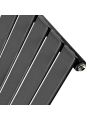 490mm x 1780mm Black Single Flat Panel Horizontal / Landscape Radiator