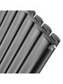 1780 x 354mm Anthracite Double Oval Tube Vertical Radiator 