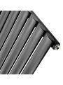 354mm x 1600mm Black Single Oval Tube Horizontal / Landscape Radiator 