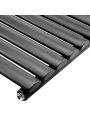 400 x 834mm Black Single Oval Tube Horizontal Radiator 