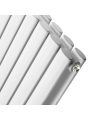 1600 x 236mm White Double Oval Tube Vertical Radiator 