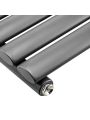 1800 x 531mm Anthracite Vertical Radiator With Mirror, Single Panel 