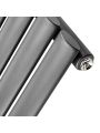 1800 x 531mm Anthracite Vertical Radiator With Mirror, Single Panel 