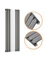 1800 x 531mm Anthracite Vertical Radiator With Mirror, Single Panel 