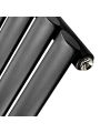 1800 x 531mm Black Vertical Radiator With Mirror, Single Panel 