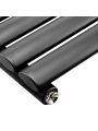 1800 x 531mm Black Vertical Radiator With Mirror, Single Panel 