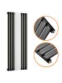 1800 x 531mm Black Vertical Radiator With Mirror, Single Panel 