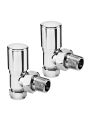 Modern Chrome Radiator Valves, Angled Fitment