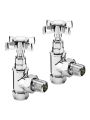 Traditional Chrome Radiator Valves, Angled Fitment