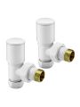 Modern White Radiator Valves, Angled Fitment
