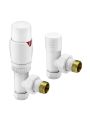 Modern White Thermostatic Radiator Valves, Angled Fitment