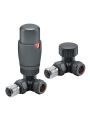 Modern Anthracite Thermostatic Radiator Valves, Corner Fitment
