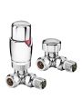Modern Chrome Thermostatic Radiator Valves, Corner Fitment