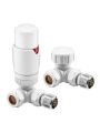 Modern White Thermostatic Radiator Valves, Corner Fitment