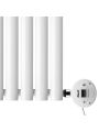 400 x 834mm Electric White Single Oval Panel Horizontal Radiator