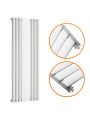 1800 x 531mm White Vertical Radiator With Mirror, Single Panel 