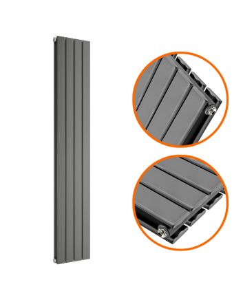 1780 x 280mm Anthracite Double Flat Panel Vertical Radiator 