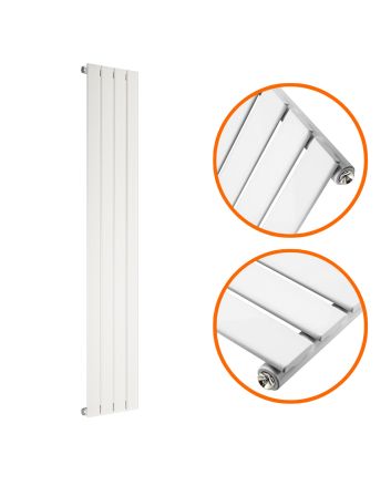1780 x 280mm White Single Flat Panel Vertical Radiator 