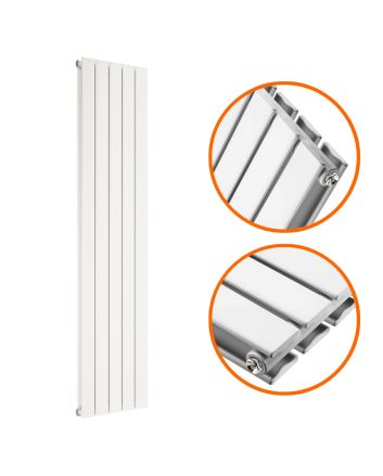 1600 x 350mm White Double Flat Panel Vertical Radiator 